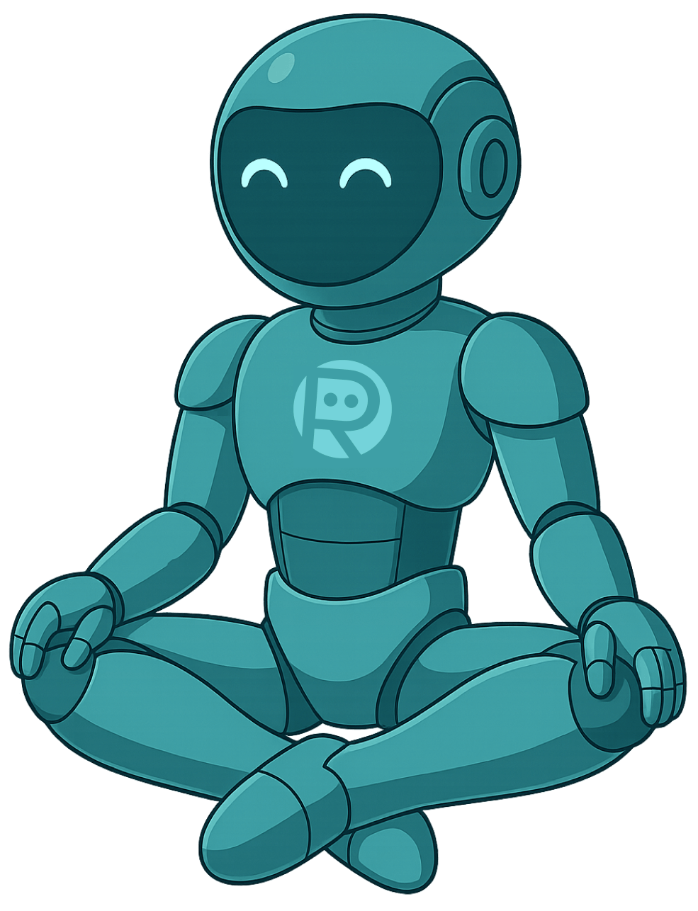 Roivon AI Robot in Meditation Pose